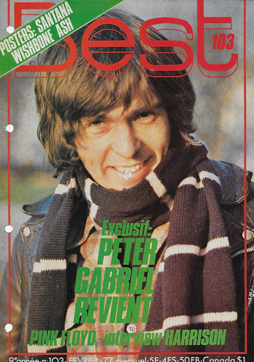 Best n103 Fvrier 1977 Peter Gabriel cover