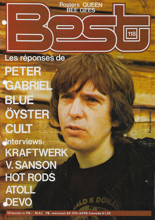 Best n 118 Mai 1978 Peter Gabriel cover