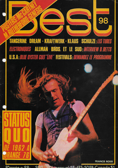 Best n98 - Septembre 1976 Status Quo cover