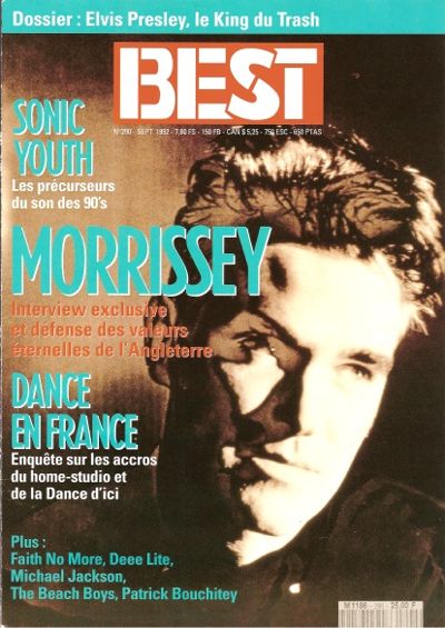 Best n 290 Septembre 1992 Morrissey cover