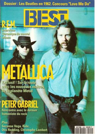 Best n 292 Novembre 1992 Metallica cover