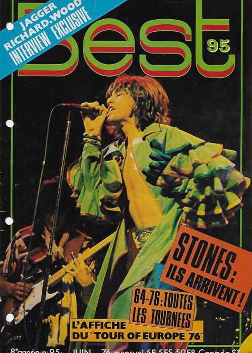 Best 95 Juin 1976 Mick Jagger cover