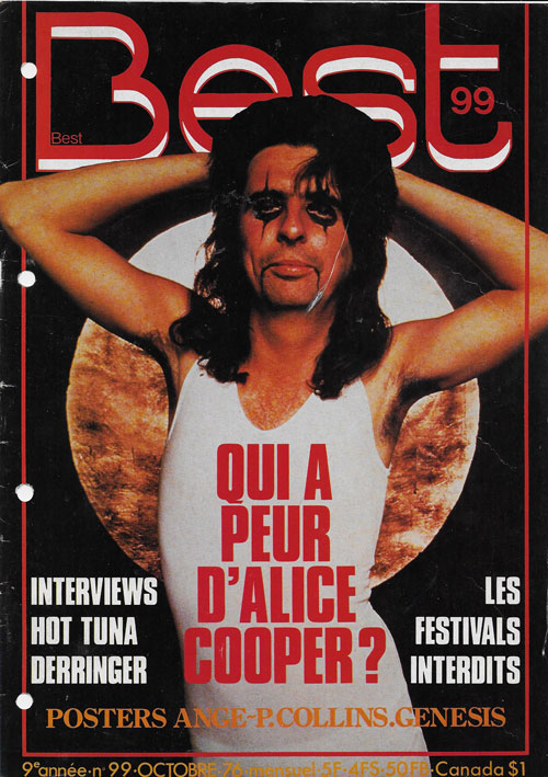 Best n99 - Octobre 1976 Alice Cooper cover