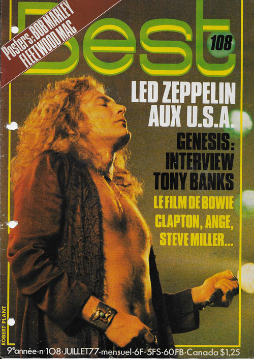 Best n108 Juillet 1977 Robert Plant cover