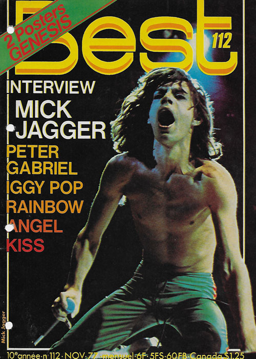 Best n 112 Novembre 1977 Mick Jagger cover