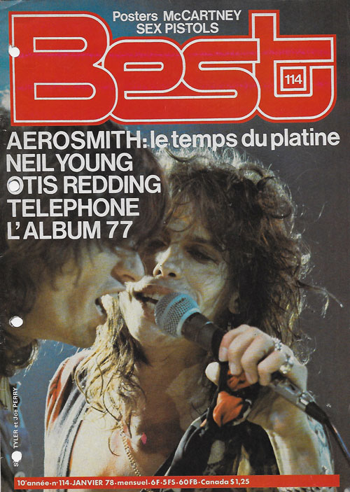 Best n114 Janvier 1978 Steven Tyler et Joe Perry Aerosmith cover