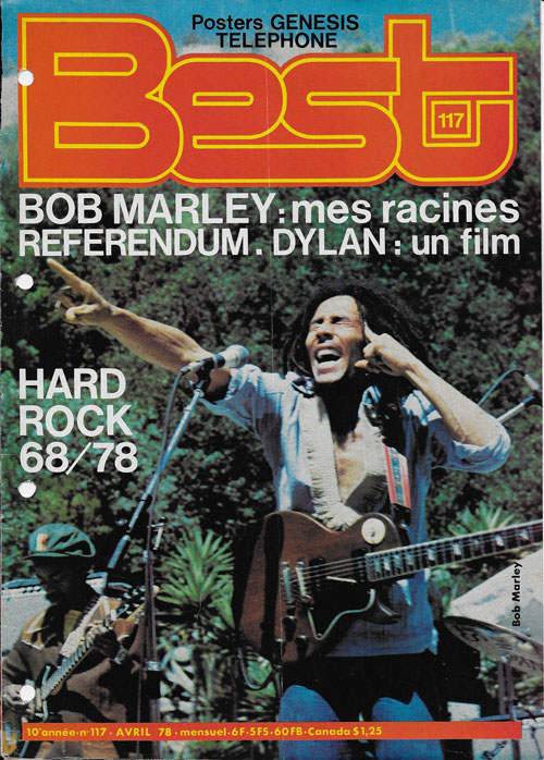 Best n117 Avril 1978 Bob Marley cover