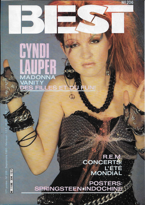 Best n206 - Septembre 1985 Cyndi Lauper cover