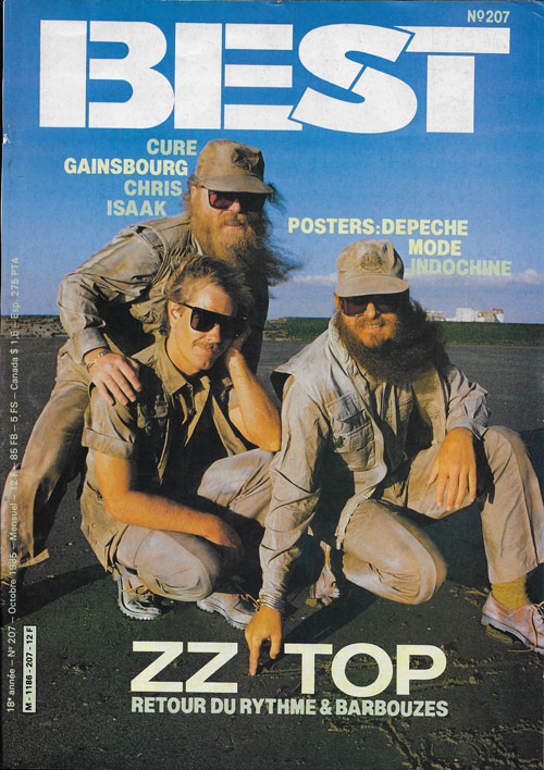 Best n207 Octobre 1985 ZZ Top cover