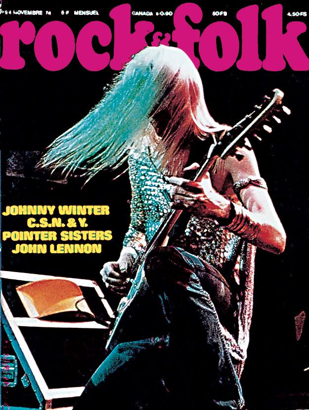 Rock & Folk 1974 Johnny Winter cover