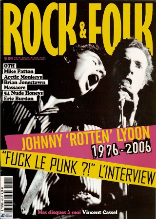 Rock & Folk n 462 Fvrier 2006 Johnny Rotten cover