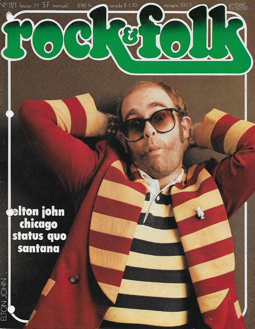 Rock & Folk n121 Fvrier 1977 Eleton John cover