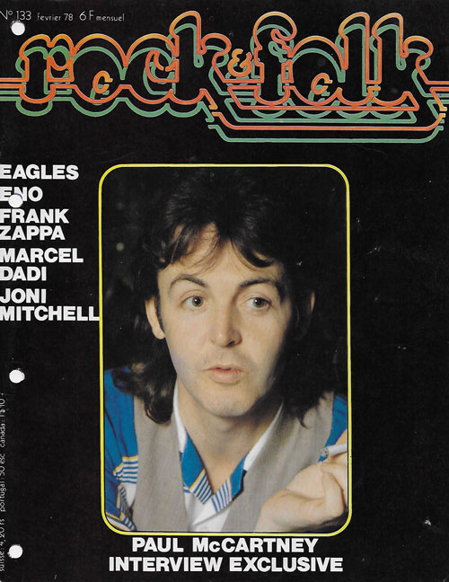 Rock & Folk n 133 - Fvrier 1978 - Paul Mc Cartney cover