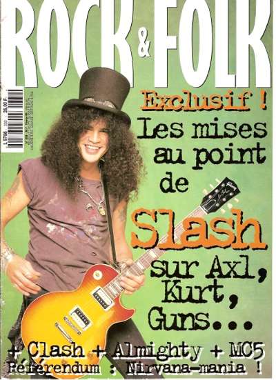 Rock & Folk n 330 - Fvrier 1995 Slash Guns n'Roses cover