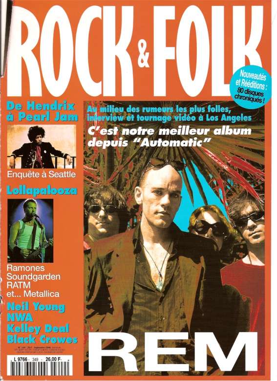 Rock & Folk n 349 Septembre 1996 REM cover