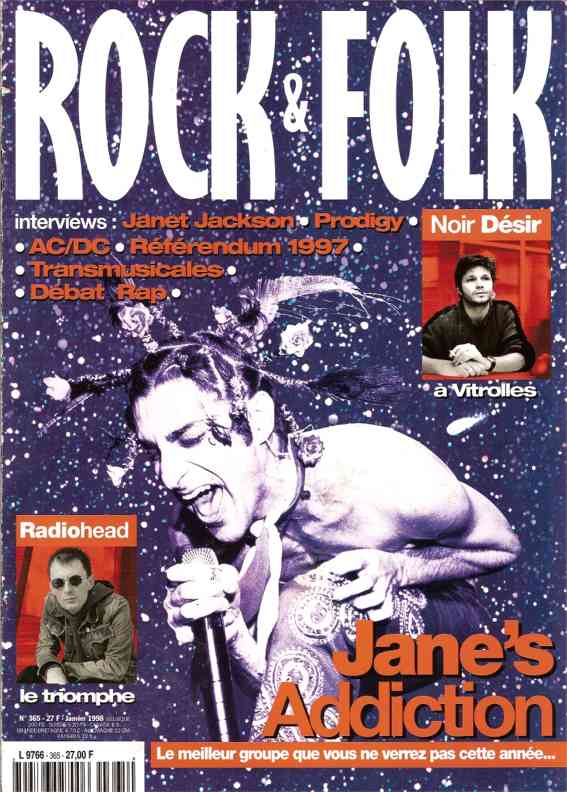 Rock & Folk n 365 Janvier 1998 Jane's addiction cover