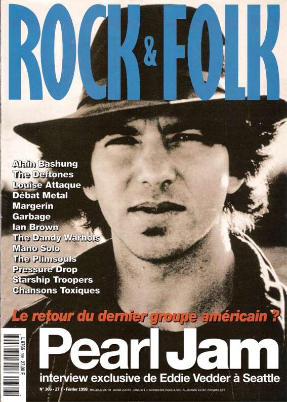 Rock & Folk n 366 Fvrier 1998 Eddie Vedder Pearl Jam cover