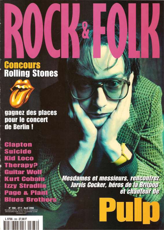 Rock & Folk n 368 - Avril 1998 Jarvis Cocker Pulp cover