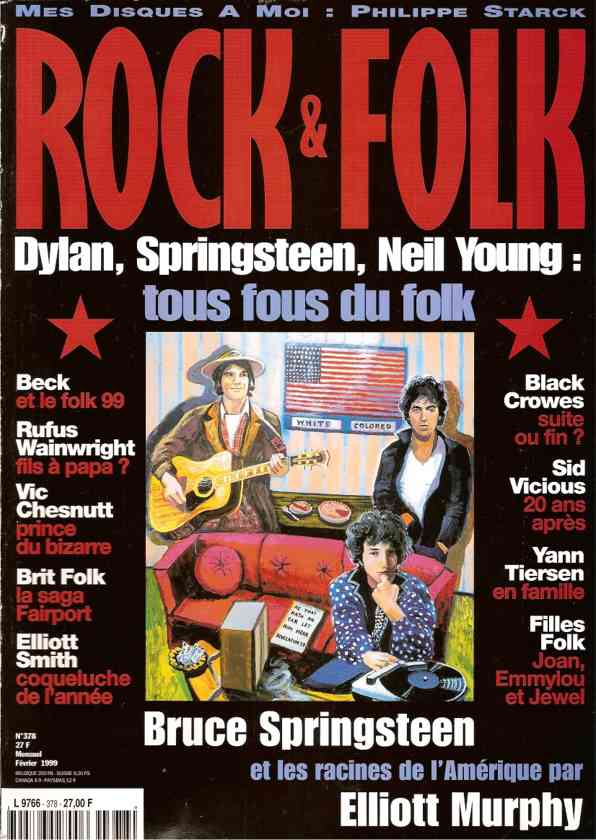 Rock & Folk n 378 Fvrier 1999 Fvrier 1999 Neil Young Bruce Springsteen Bob Dylan cover