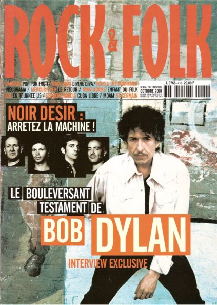 Rock & Folk n 410 Octobre 2001 cover Bob Dylan