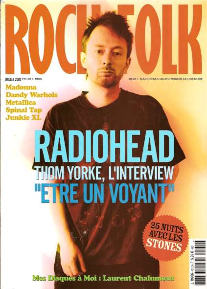 Rock & Folk n 431 Juillet 2003 Tom Yorke Radiohead cover