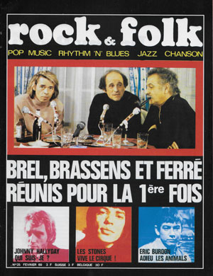 Rock & Folk n25 Fvrier 1969 Brel Brassens Ferr Hallyday Stones Eric Burdon