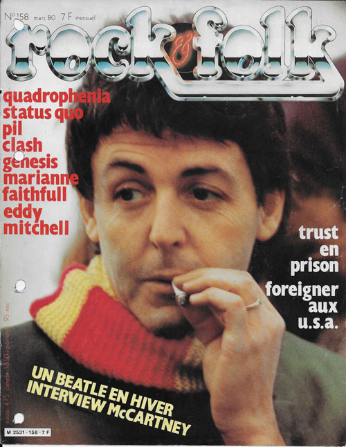 Rock & Folk  158 Mars 1980 Paul Mc Cartney cover