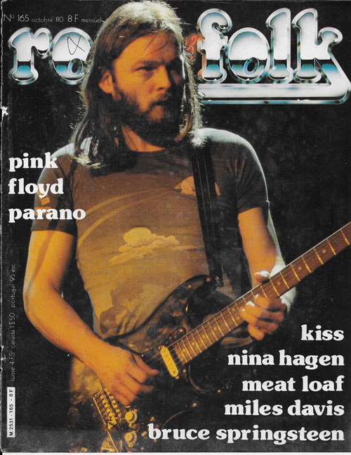 Rock & Folk n 165 Octobre 1980 David Gilmour Pink Floyd cover