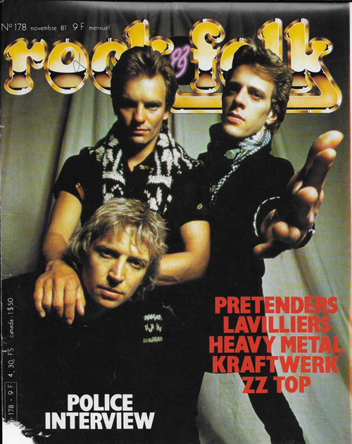 Rock & Folk n 178 novembre 1981 The Police cover