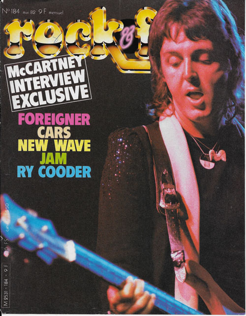 Rock & Folk n184 Mai 1982 Paul Mc Cartney cover