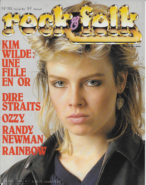 Rock & Folk n193 Fvrier 1983 Kim Wilde cover