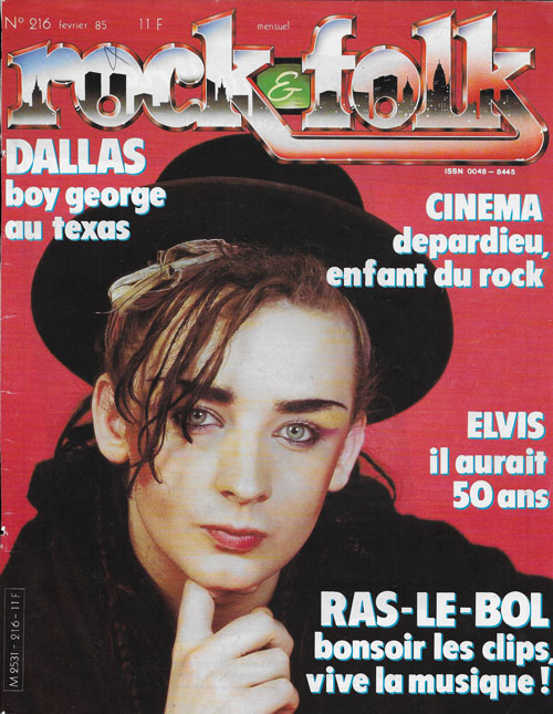 Rock & Folk n 216 Fvrier 1985 Boy George cover 