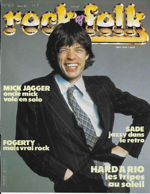 Rock & Folk n 217 Mars 1985 Mick Jagger cover