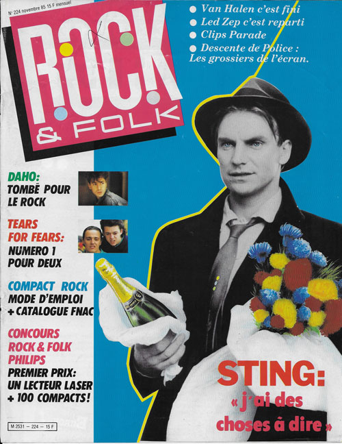 Rock & Folk n 224 Novembre 1985 Sting cover