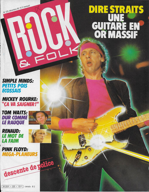 Rock & Folk n225 Dcembre 1985 Markl Knopfler cover