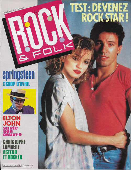 Rock & Folk n 229 Avril 1986 Madonna et Bruce Sprinsteen cover