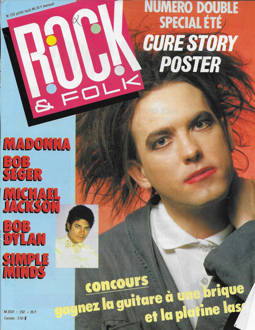 Rock & Folk n 232 Juillet Aot 1986 Cure cover