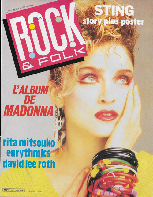 Rock & Folk n 233 - Septembre 1986 Madonna cover