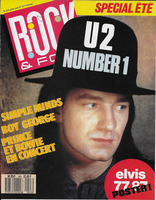 Rock & Folk n 243 Juillet Aot 1987 Bono U2 cover