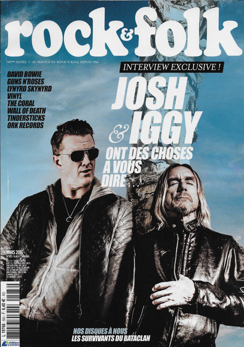 Rock & Folk n 583  Mars 2016 Josh Homme et Iggy Pop cover