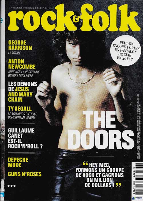 Rock & Folk n 596 Avril 2017 Jim Morrison The Doors cover