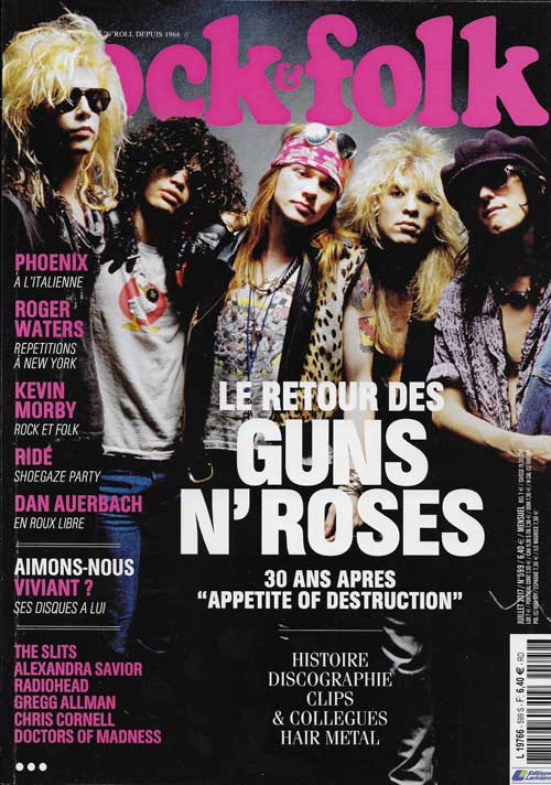 Rock & Folk n 599 - Juillet 2017 Gus n'roses cover