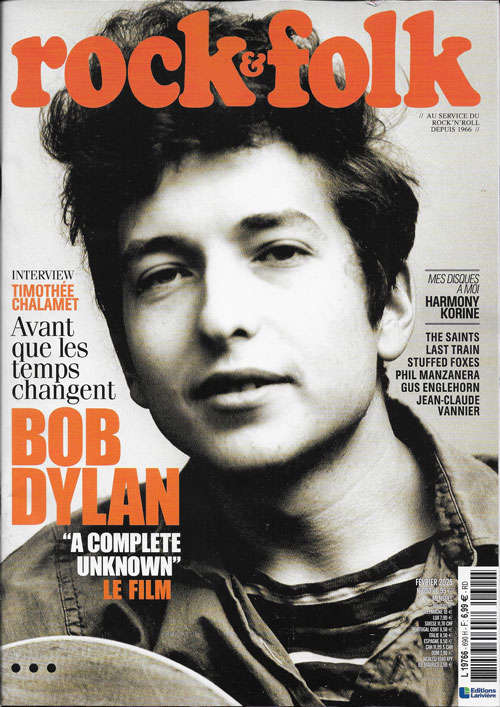 Rock & Folk 690 fvreir 2025 Timothe Chalamet Bob Dylan