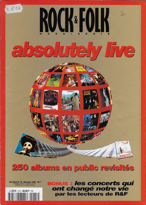 Rock & Folk Hors srie n 13 Absolutey live dcembre 1997