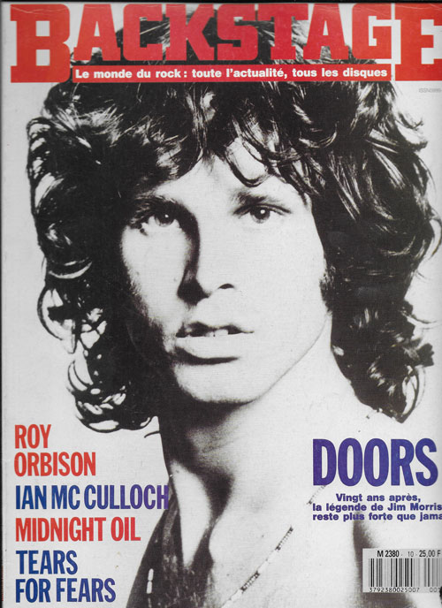 Backstage n 10 Avril 1990 Jim Morrison The Doors cover