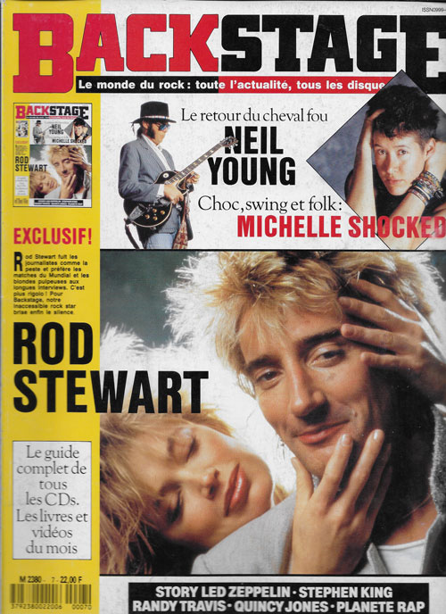 Backstage n 7 Janvier 1990 Rod Stewart cover