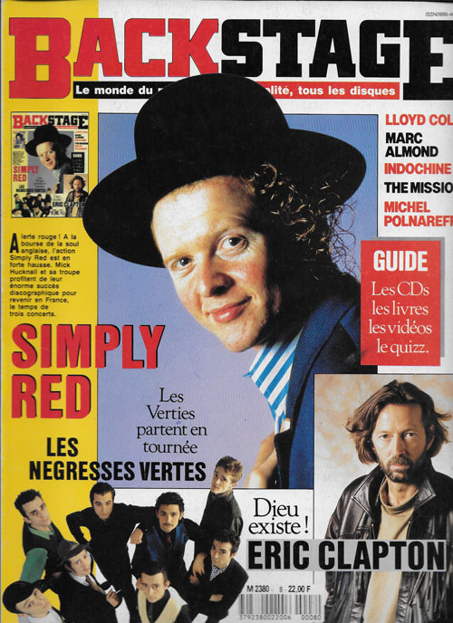 Backstage n 8 Fvrier 1990 Simply Red cover