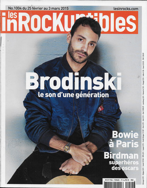 Les Inrockuptibles n 1004 Fvreir 2015 Brodinski cover