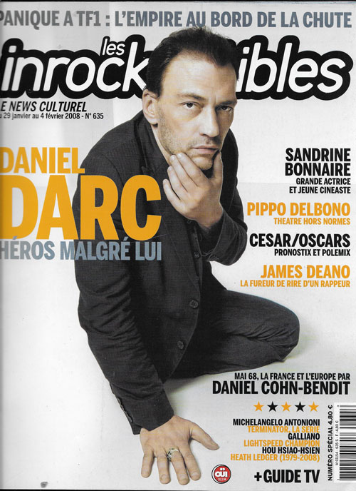 Les Irockuptibles n635 Janvier 2008 Daniel Darc cover