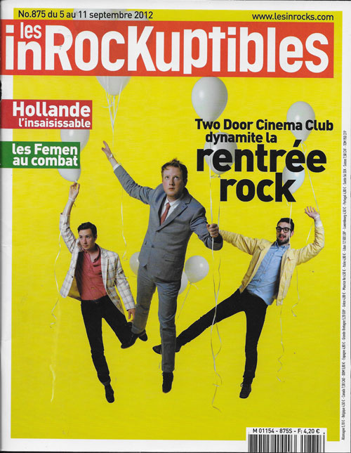 Les Inrockuptibles n 875 Septembre 2012 Two Door Cinema Club cover